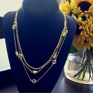 Lia Sophia Gold Tone Beaded 3 Piece Layering Necklace Set